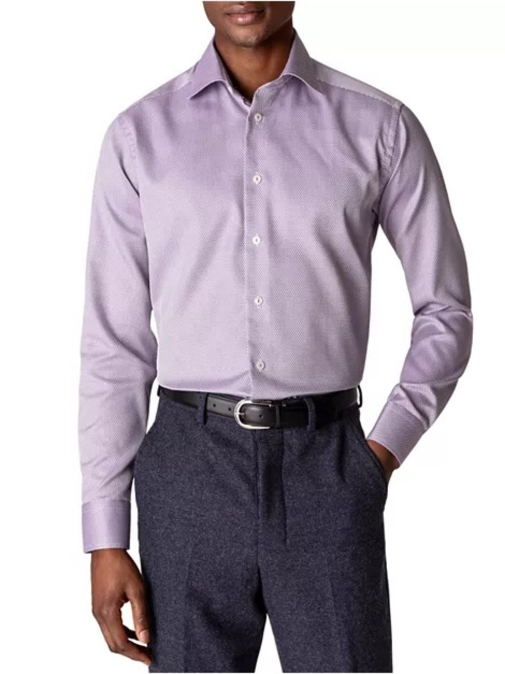 Eton Light Purple Textured Dress Shirt